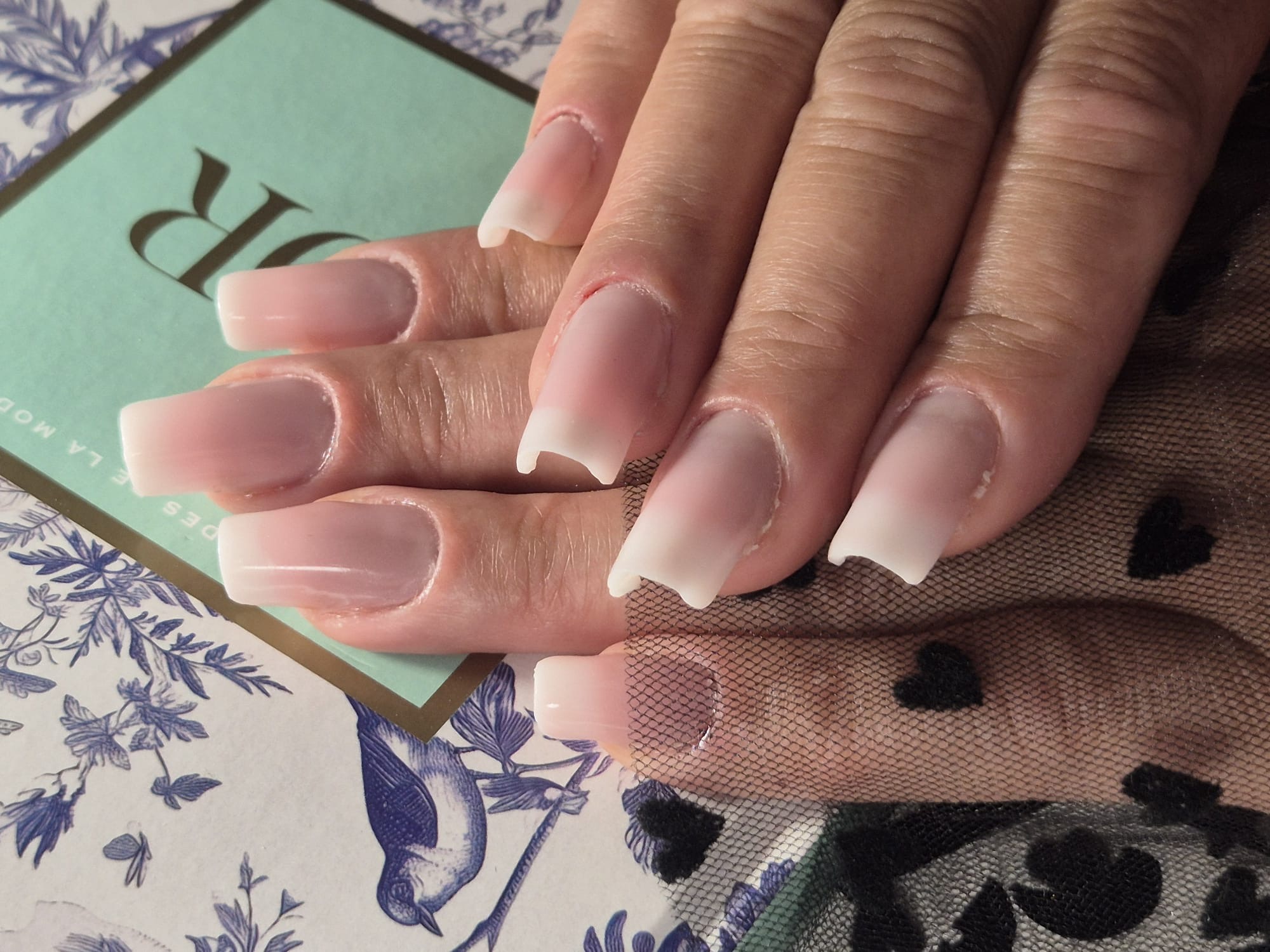 Baby Boomer Long Duo — nail art gel baby Rezé Nantes M&A Nail Design